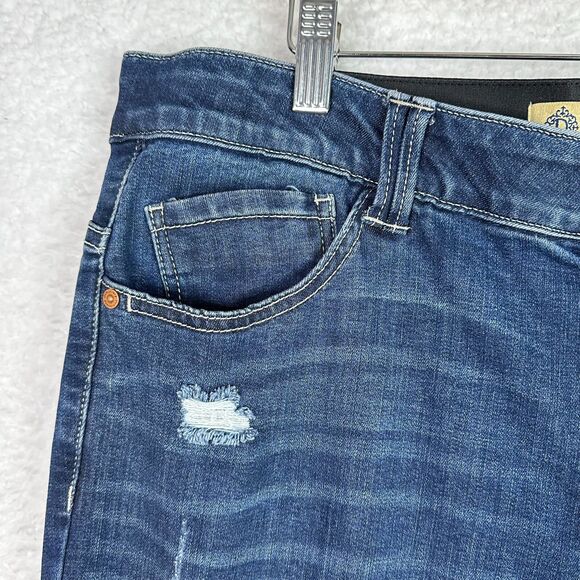 Democracy Jeans Women’s 16 Flare Distressed Raw Hem Ab Tech Stretch - Picture 4 of 14